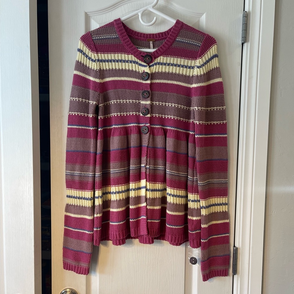 Free People Striped Cardigan